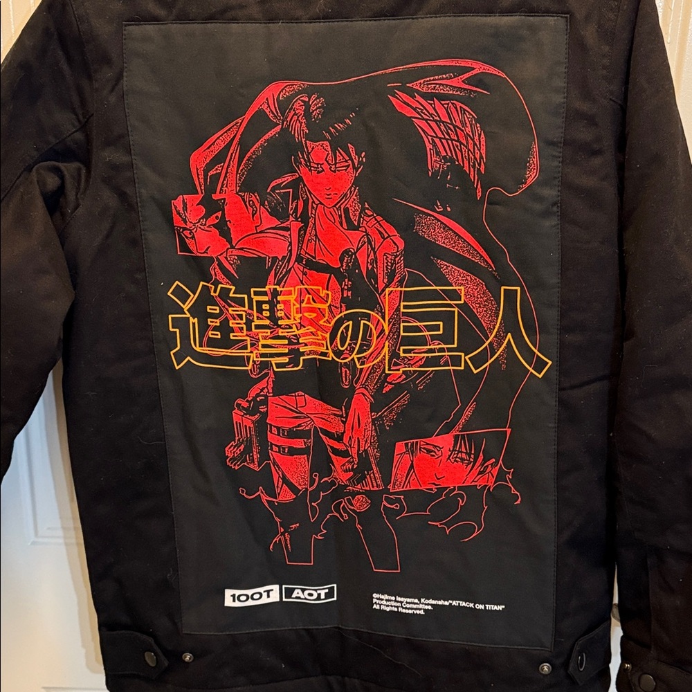 100 Thieves x Attack on Titan Black full zip Jacket